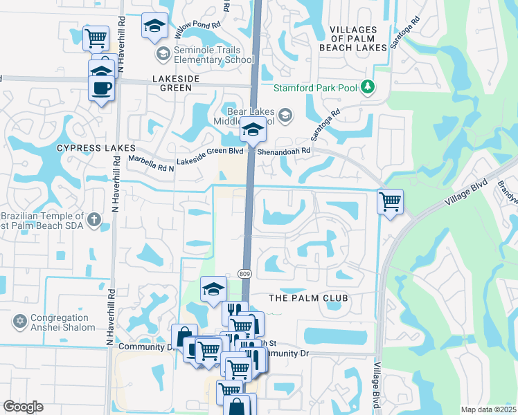 map of restaurants, bars, coffee shops, grocery stores, and more near 1007 Green Pine Boulevard in West Palm Beach