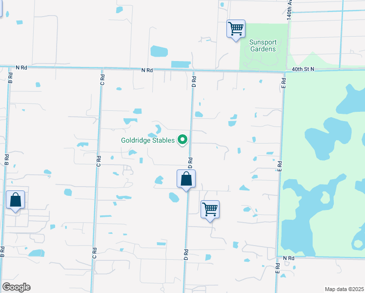 map of restaurants, bars, coffee shops, grocery stores, and more near 3633 D Road in Loxahatchee