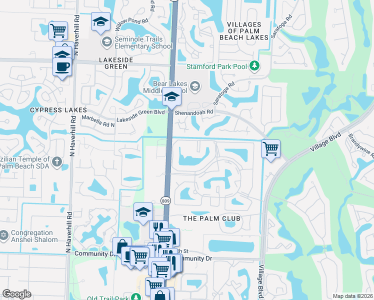 map of restaurants, bars, coffee shops, grocery stores, and more near 1011 Green Pine Boulevard in West Palm Beach