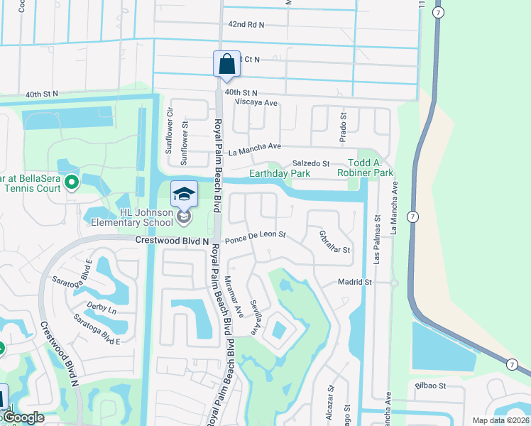 map of restaurants, bars, coffee shops, grocery stores, and more near 151 Valencia Street in Royal Palm Beach