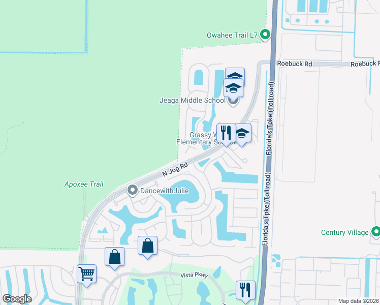 map of restaurants, bars, coffee shops, grocery stores, and more near 6452 Bay Island Court in West Palm Beach