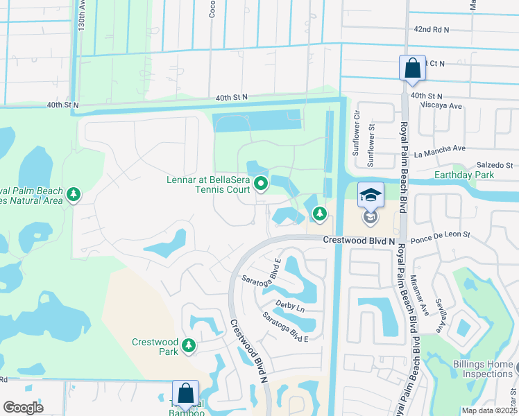 map of restaurants, bars, coffee shops, grocery stores, and more near 3101 Streng Lane in Royal Palm Beach