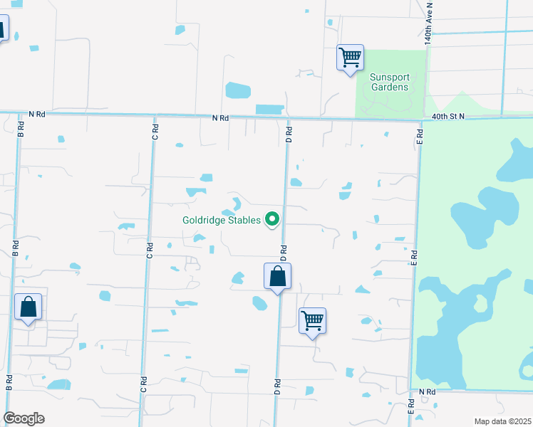 map of restaurants, bars, coffee shops, grocery stores, and more near 3633 D Road in Loxahatchee