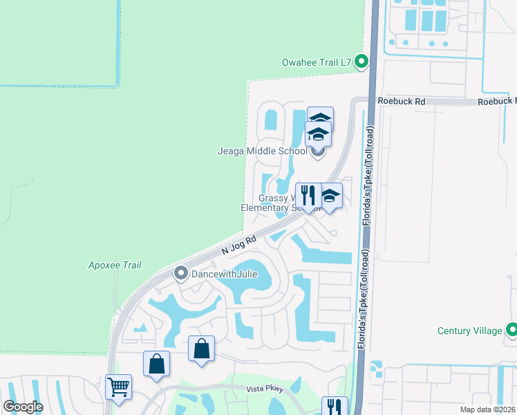 map of restaurants, bars, coffee shops, grocery stores, and more near 6452 Bay Island Court in West Palm Beach