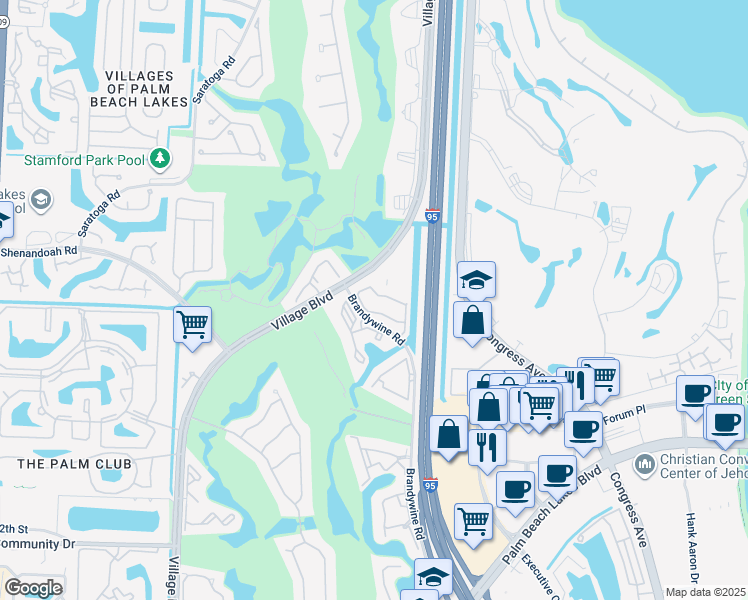 map of restaurants, bars, coffee shops, grocery stores, and more near 2024 Normandy Circle in West Palm Beach