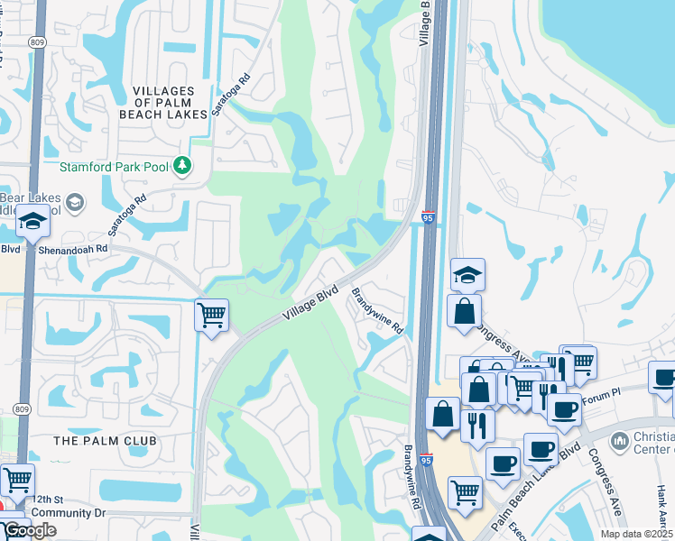 map of restaurants, bars, coffee shops, grocery stores, and more near 2184 Regents Boulevard in West Palm Beach