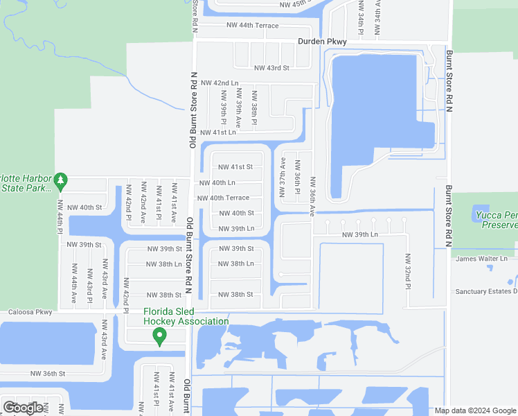 map of restaurants, bars, coffee shops, grocery stores, and more near 3801 Northwest 40th Street in Cape Coral