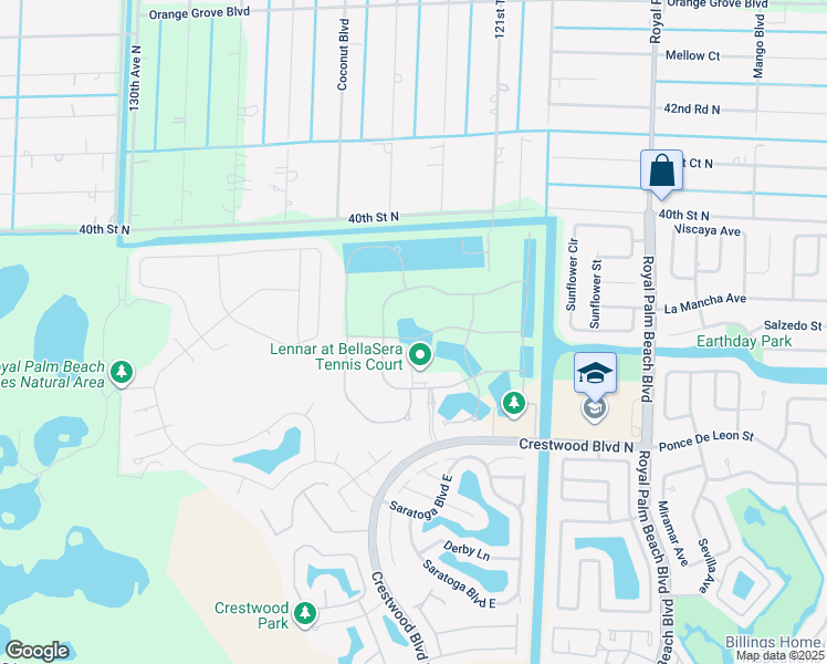 map of restaurants, bars, coffee shops, grocery stores, and more near 1318 Whitcombe Drive in Royal Palm Beach
