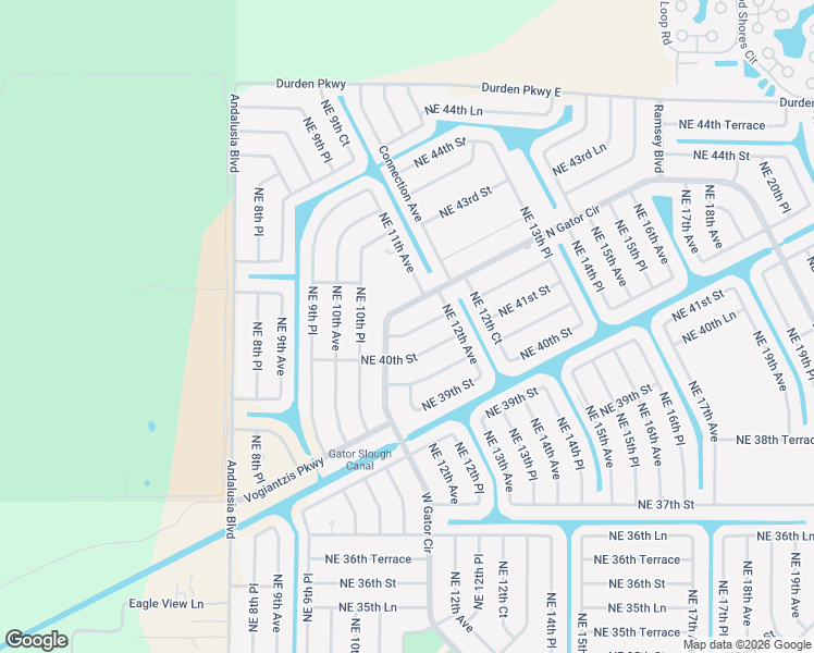 map of restaurants, bars, coffee shops, grocery stores, and more near 1049 Northeast 40th Terrace in Cape Coral
