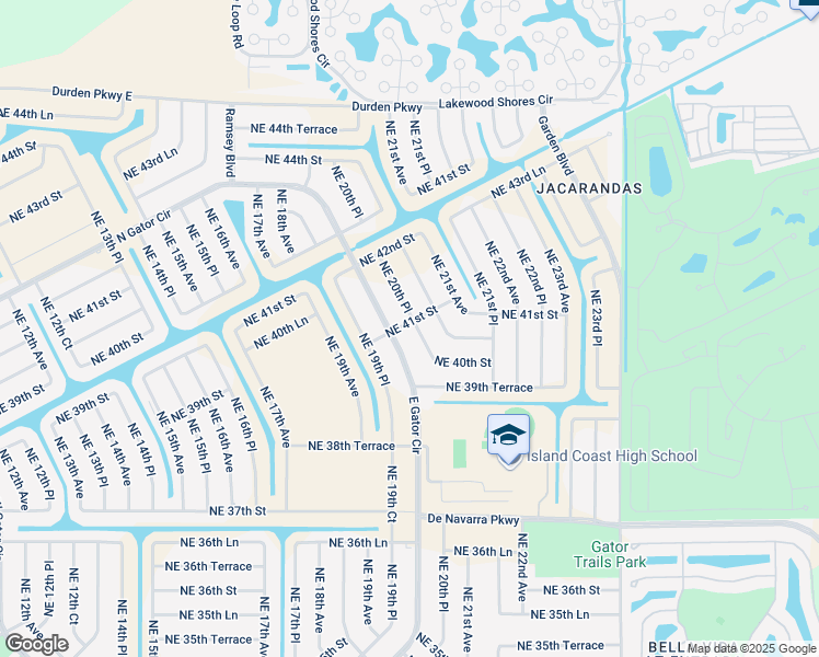 map of restaurants, bars, coffee shops, grocery stores, and more near 4101 Northeast 20th Place in Cape Coral