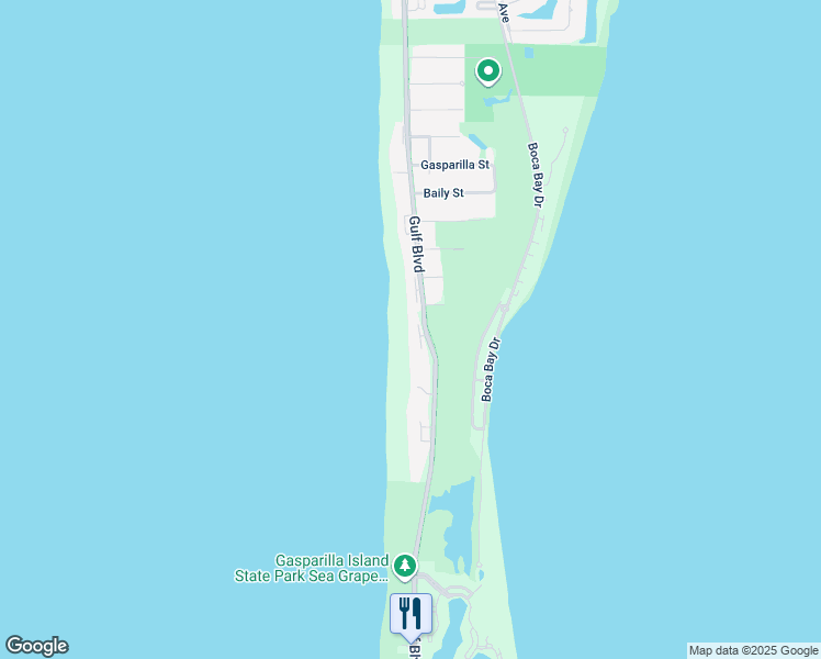 map of restaurants, bars, coffee shops, grocery stores, and more near 480 Gulf Boulevard in Boca Grande
