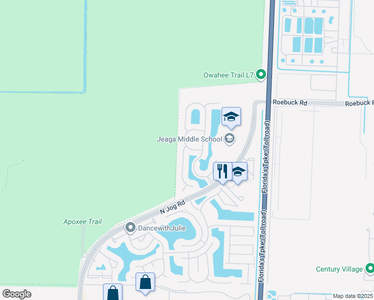 map of restaurants, bars, coffee shops, grocery stores, and more near 3753 Victoria Road in West Palm Beach