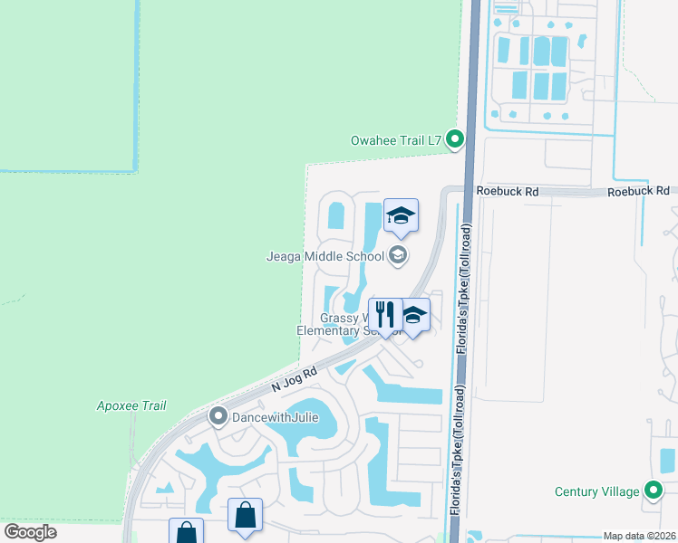 map of restaurants, bars, coffee shops, grocery stores, and more near 3710 Victoria Road in West Palm Beach