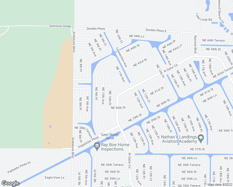 map of restaurants, bars, coffee shops, grocery stores, and more near 1023 North Gator Circle in Cape Coral