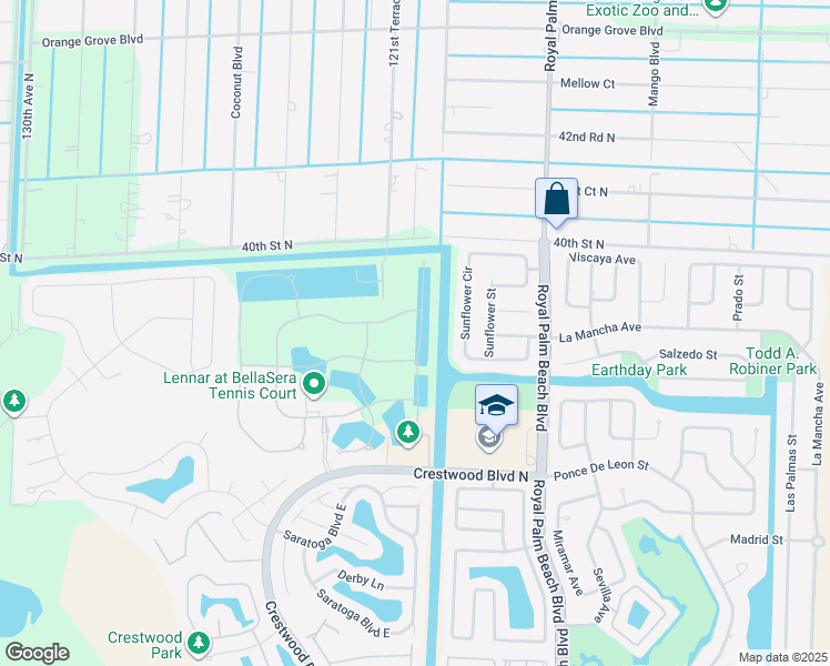 map of restaurants, bars, coffee shops, grocery stores, and more near 3245 Dunning Drive in Royal Palm Beach