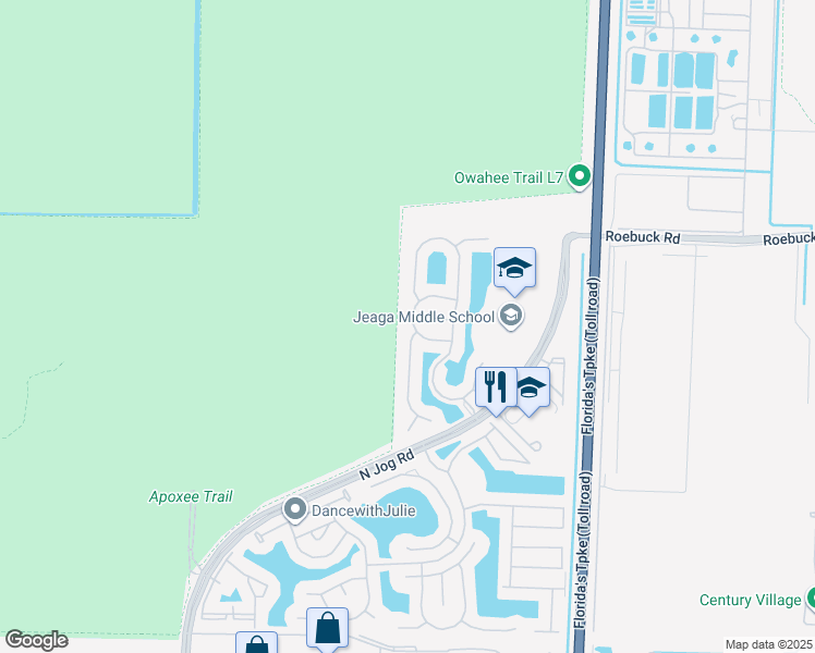 map of restaurants, bars, coffee shops, grocery stores, and more near 3753 Victoria Road in West Palm Beach