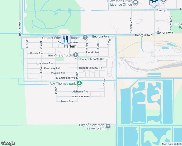 map of restaurants, bars, coffee shops, grocery stores, and more near 946 Virginia Avenue in Clewiston