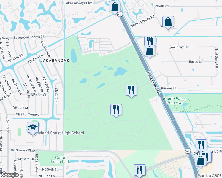 map of restaurants, bars, coffee shops, grocery stores, and more near 4036 Avenue Del Tura in North Fort Myers