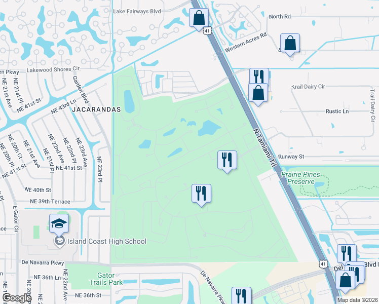 map of restaurants, bars, coffee shops, grocery stores, and more near 4343 Ave Del Tura in North Fort Myers