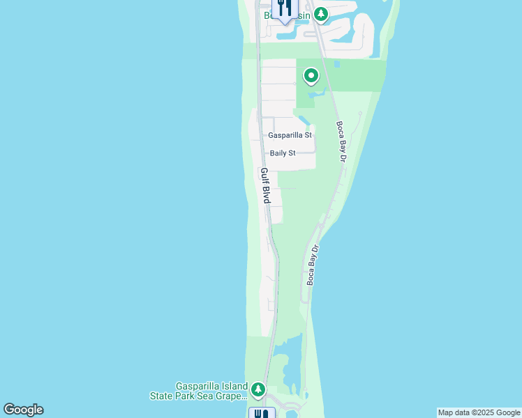 map of restaurants, bars, coffee shops, grocery stores, and more near 420-13 Gulf Boulevard in Boca Grande