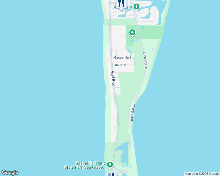 map of restaurants, bars, coffee shops, grocery stores, and more near 420-13 Gulf Boulevard in Boca Grande