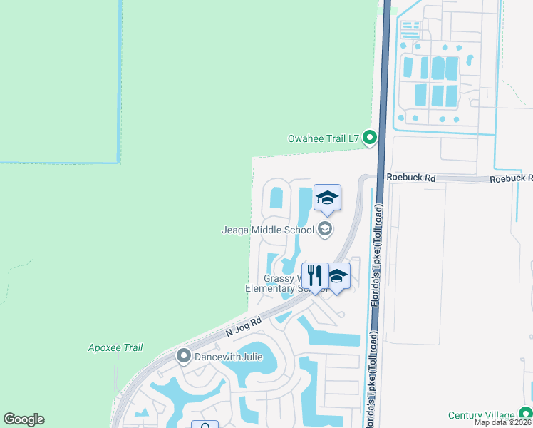map of restaurants, bars, coffee shops, grocery stores, and more near 3815 Victoria Road in West Palm Beach