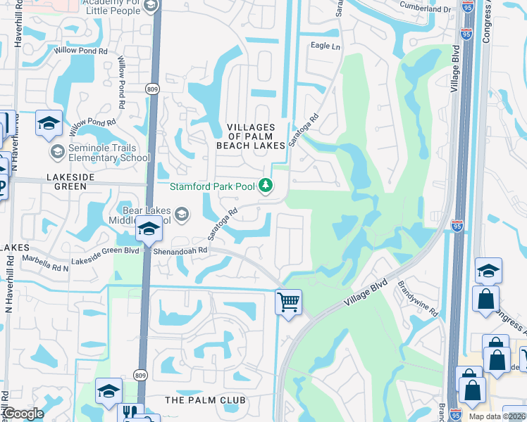 map of restaurants, bars, coffee shops, grocery stores, and more near 1956 Hartford Court in West Palm Beach