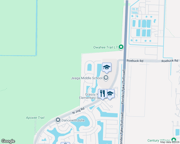 map of restaurants, bars, coffee shops, grocery stores, and more near 3839 Victoria Road in West Palm Beach