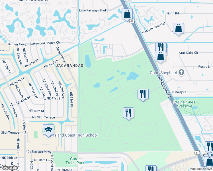 map of restaurants, bars, coffee shops, grocery stores, and more near 4414 San Lucian Lane in North Fort Myers