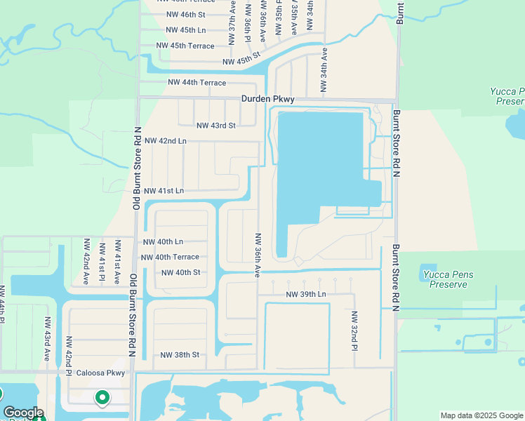 map of restaurants, bars, coffee shops, grocery stores, and more near 4057 Northwest 36th Avenue in Cape Coral