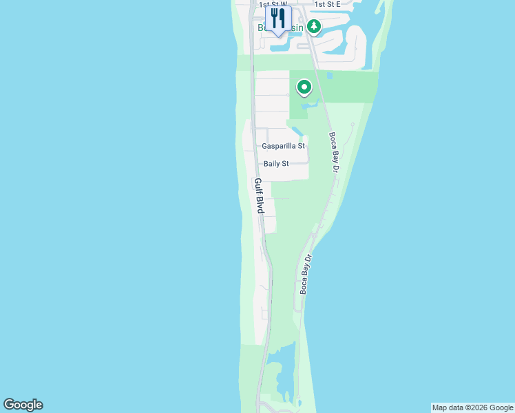 map of restaurants, bars, coffee shops, grocery stores, and more near 420-13 Gulf Boulevard in Boca Grande