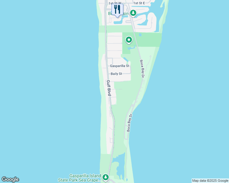map of restaurants, bars, coffee shops, grocery stores, and more near 414 Kidd Street in Boca Grande