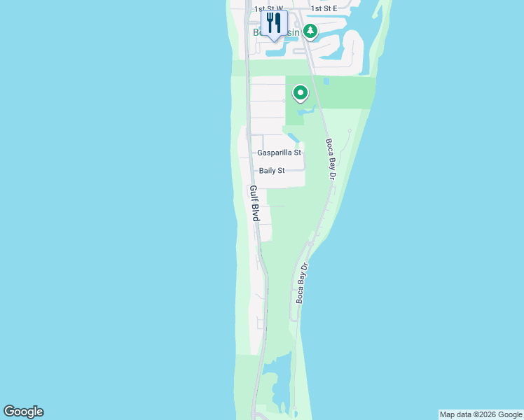 map of restaurants, bars, coffee shops, grocery stores, and more near 380-14 Gulf Boulevard in Boca Grande
