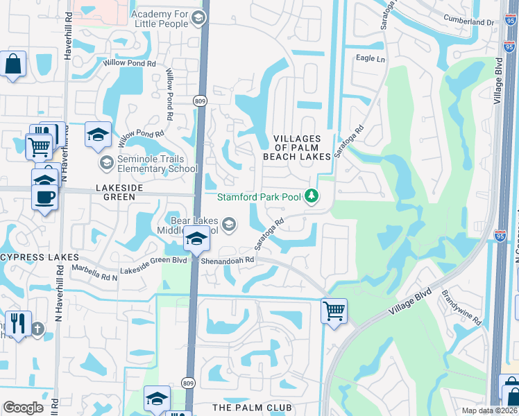 map of restaurants, bars, coffee shops, grocery stores, and more near 4032 Lake Tahoe Circle in West Palm Beach