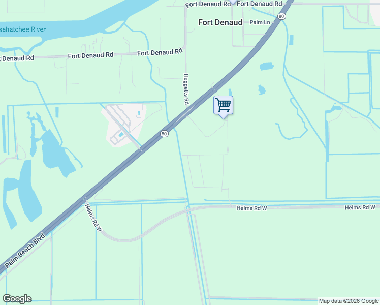 map of restaurants, bars, coffee shops, grocery stores, and more near 2045 Florida 80 in Fort Denaud