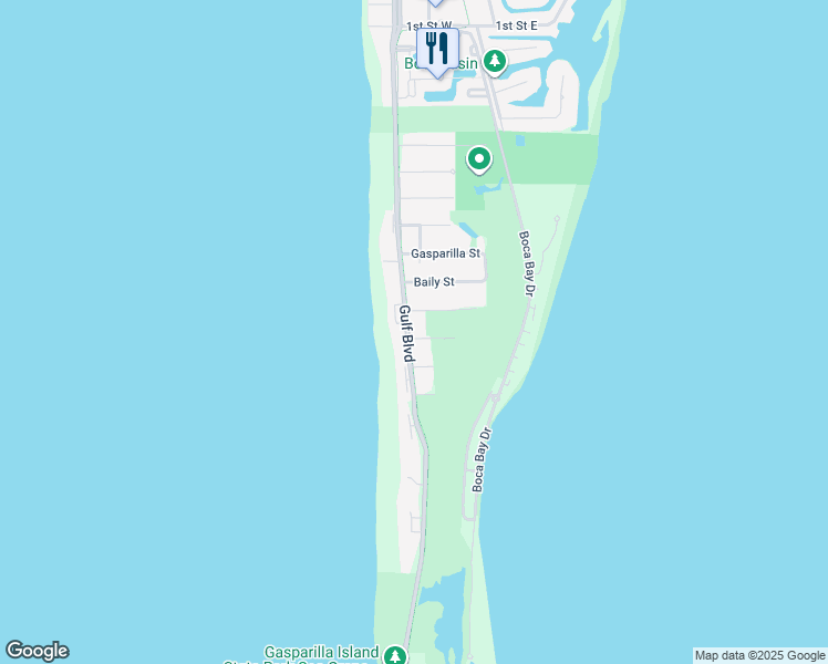 map of restaurants, bars, coffee shops, grocery stores, and more near 380-14 Gulf Boulevard in Boca Grande