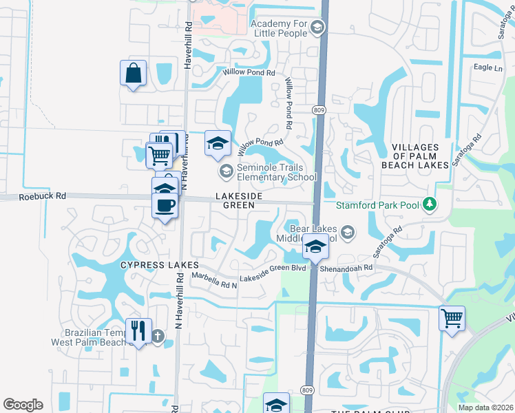 map of restaurants, bars, coffee shops, grocery stores, and more near 3947 Classic Court in West Palm Beach