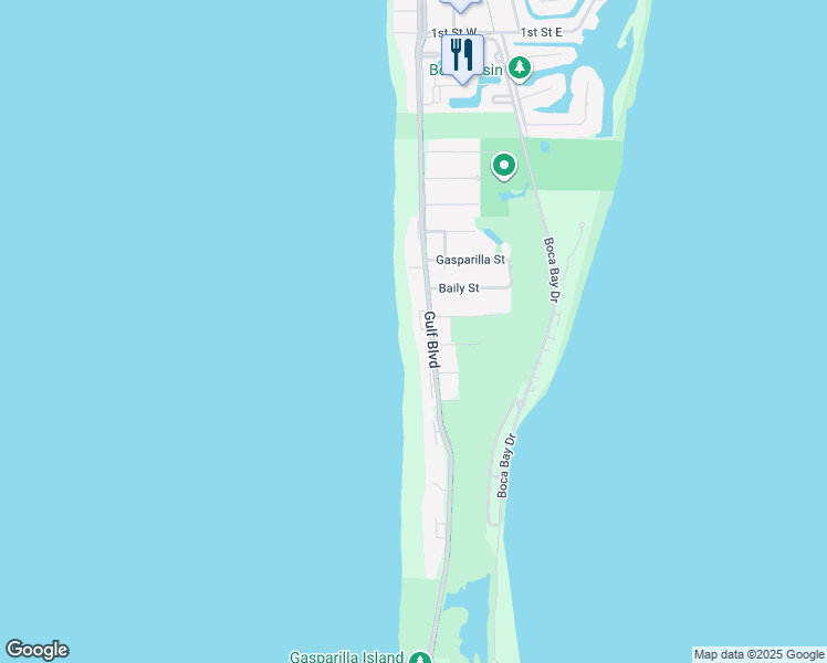 map of restaurants, bars, coffee shops, grocery stores, and more near 380-14 Gulf Boulevard in Boca Grande