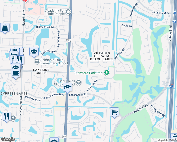 map of restaurants, bars, coffee shops, grocery stores, and more near 4032 Lake Tahoe Circle in West Palm Beach
