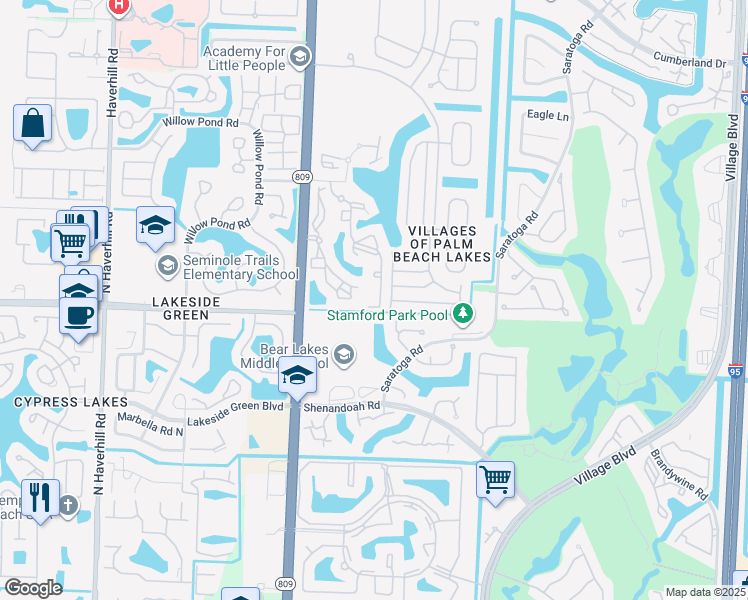 map of restaurants, bars, coffee shops, grocery stores, and more near 4032 Lake Tahoe Circle in West Palm Beach