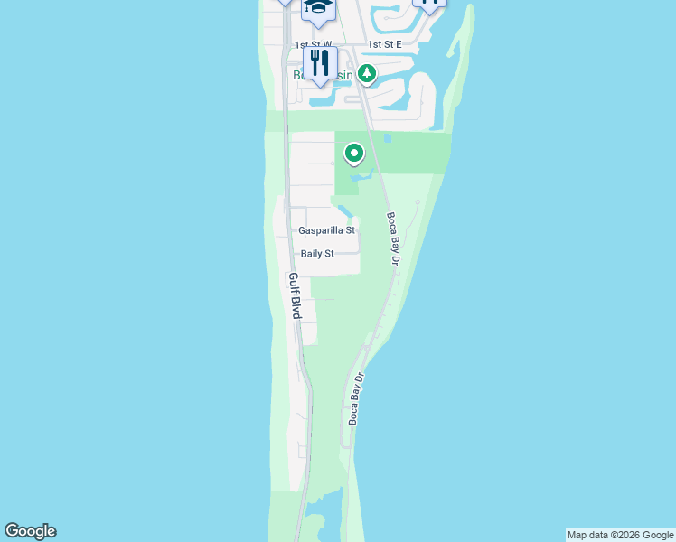map of restaurants, bars, coffee shops, grocery stores, and more near 431 Lafitte Street in Boca Grande