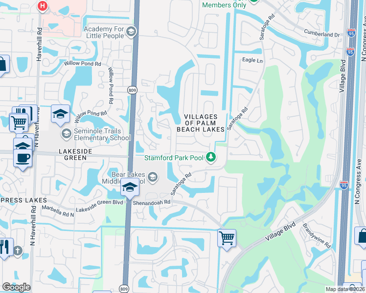 map of restaurants, bars, coffee shops, grocery stores, and more near 3968 Lake Tahoe Circle in West Palm Beach