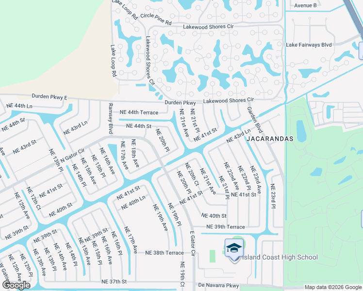 map of restaurants, bars, coffee shops, grocery stores, and more near 4211 Northeast 20th Court in Cape Coral