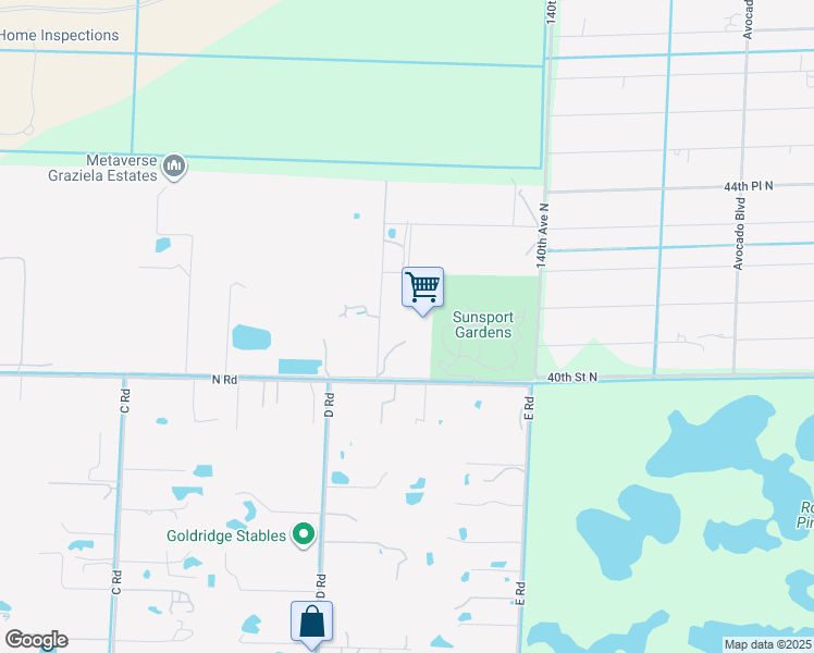 map of restaurants, bars, coffee shops, grocery stores, and more near 14311 North Road in Loxahatchee