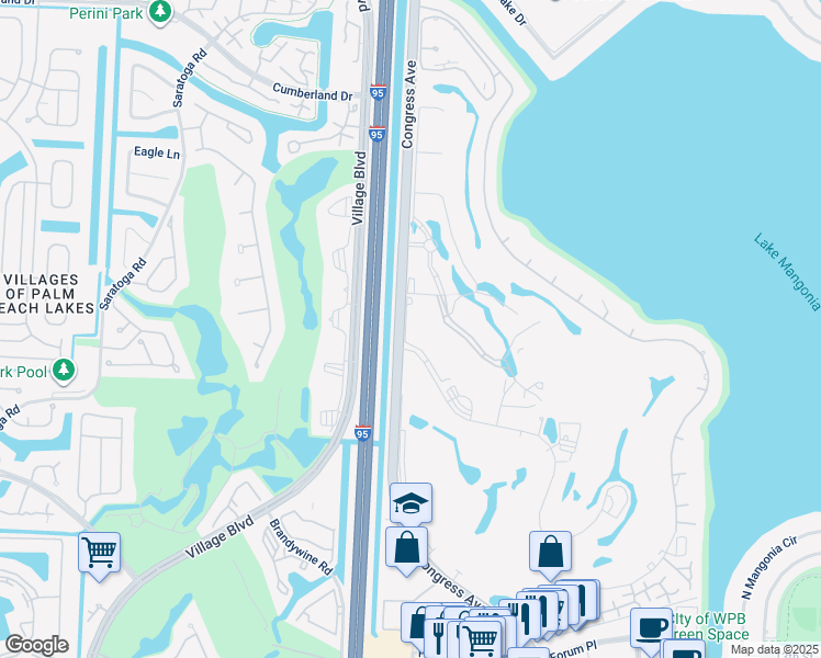 map of restaurants, bars, coffee shops, grocery stores, and more near 3000 Presidential Way in West Palm Beach