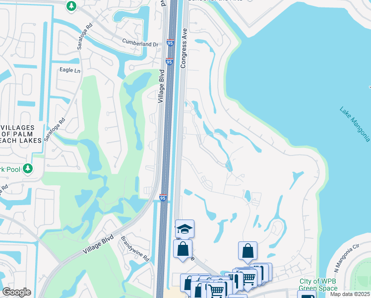 map of restaurants, bars, coffee shops, grocery stores, and more near 3000 Presidential Way in West Palm Beach