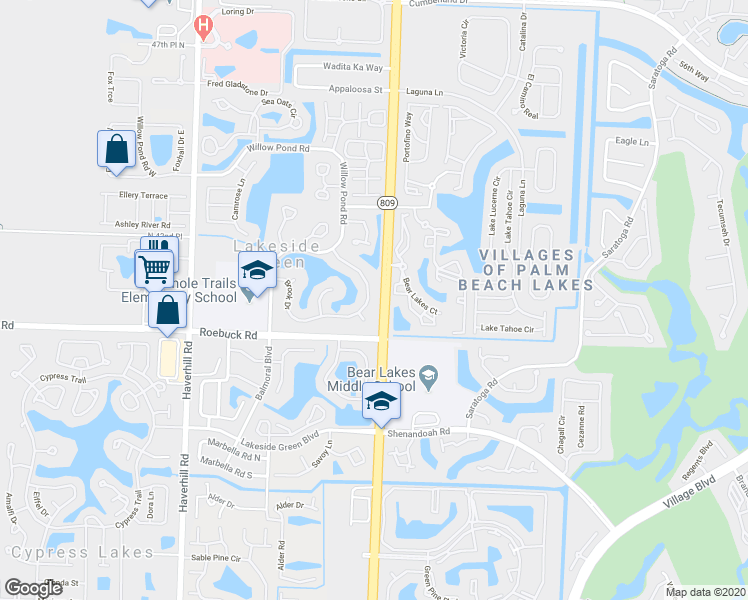 map of restaurants, bars, coffee shops, grocery stores, and more near 4576 Brook Drive in West Palm Beach
