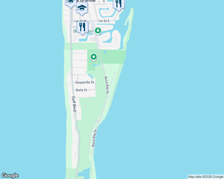 map of restaurants, bars, coffee shops, grocery stores, and more near 359 Pilot Point Lane in Boca Grande