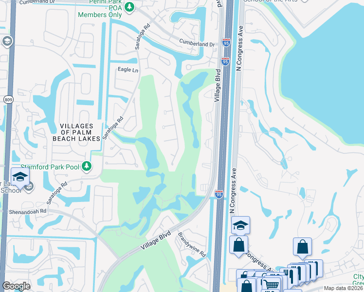 map of restaurants, bars, coffee shops, grocery stores, and more near 2350 Tecumseh Drive in West Palm Beach