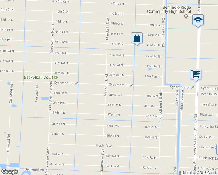map of restaurants, bars, coffee shops, grocery stores, and more near 17506 Sycamore Drive West in Loxahatchee